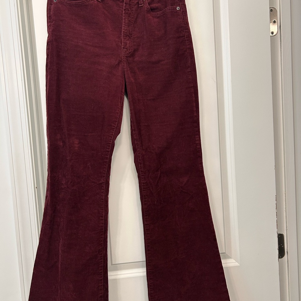 GAP Women's Burgundy Flare Corduroy Jeans